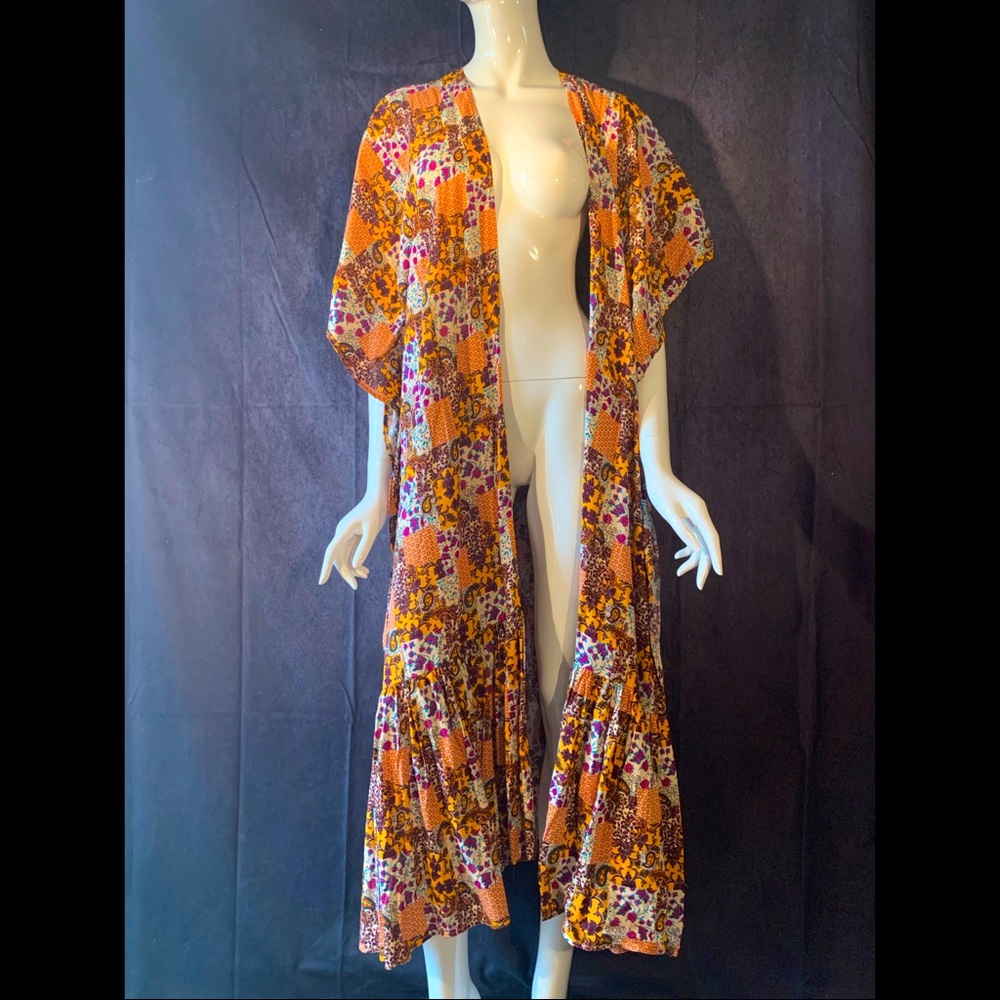 Long Patchwork Bohemian Cardigan